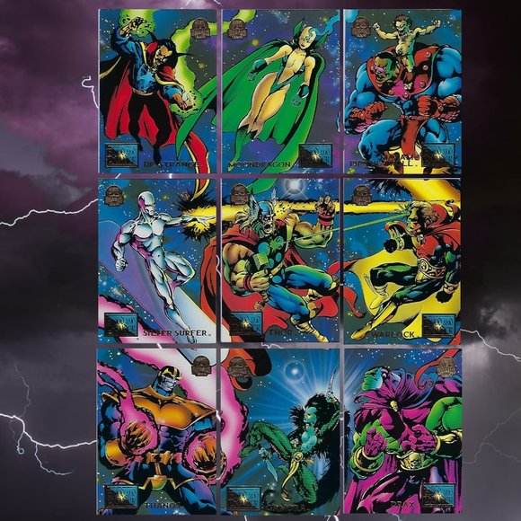 1994 Marvel Trading Cards - Blood & Thunder Full Set of 9 - Picture 1 of 11